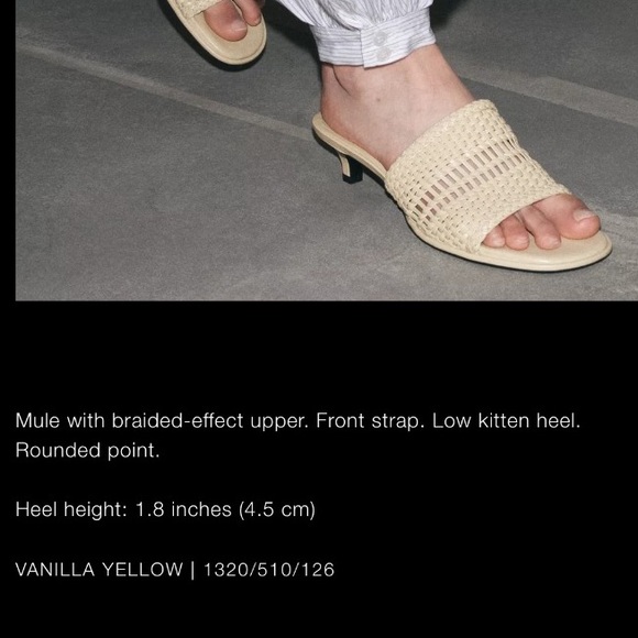 Zara, Braided Upper Mules, Vanilla yellow, size 9 - Picture 6 of 6